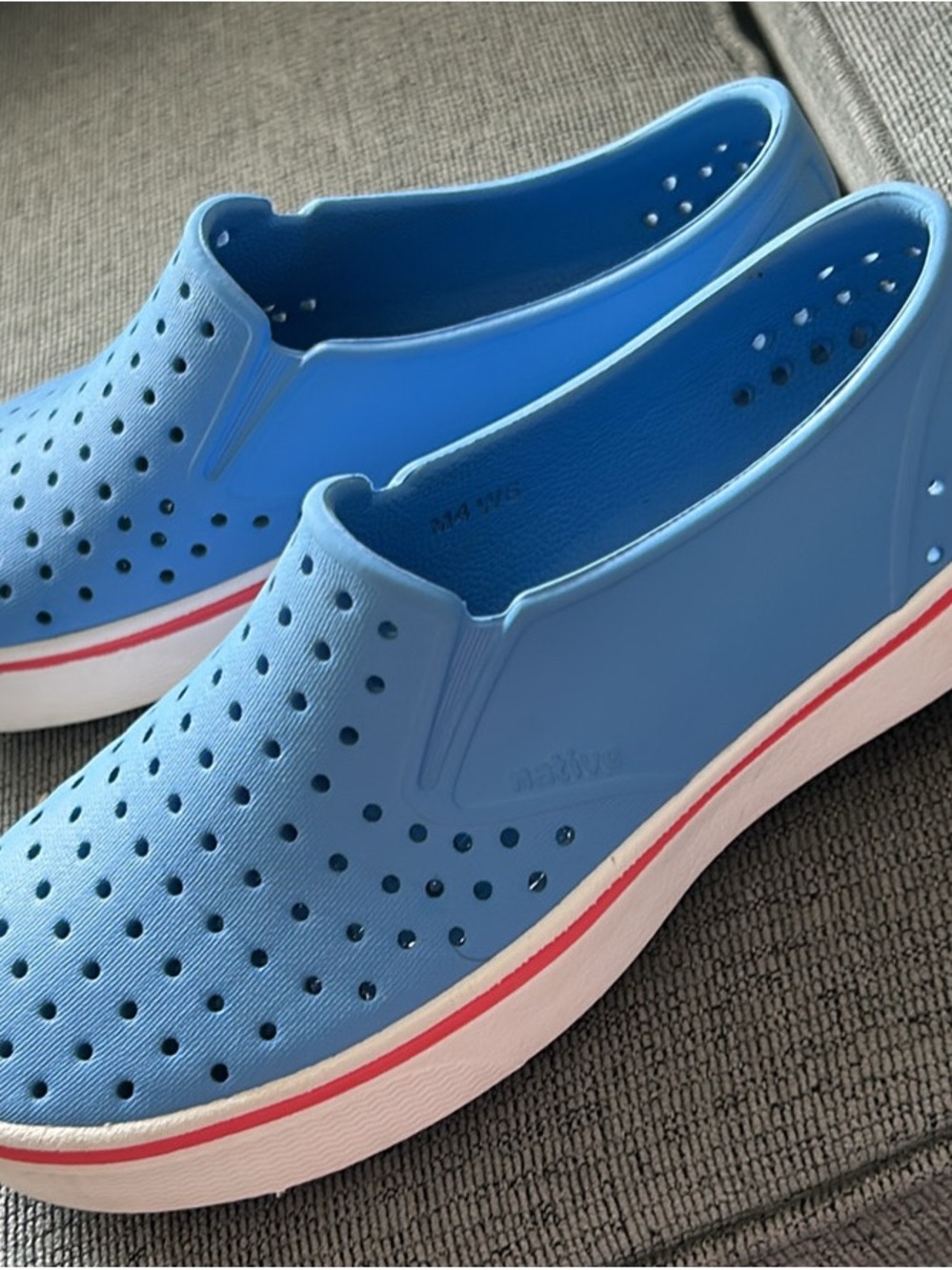 Women’s Slip-On Perforated Sneakers — Light Blue